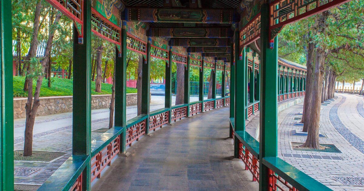 Long Gallery and intricate artwork at Summer Palace, Beijing Summer Palace Long Gallery